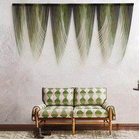 IOWER macrame wall hanging forest green gradient close up
