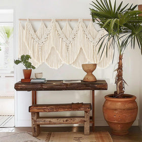 IOWER macrame wall hanging wooden rods assembly demonstrates sturdy mounting