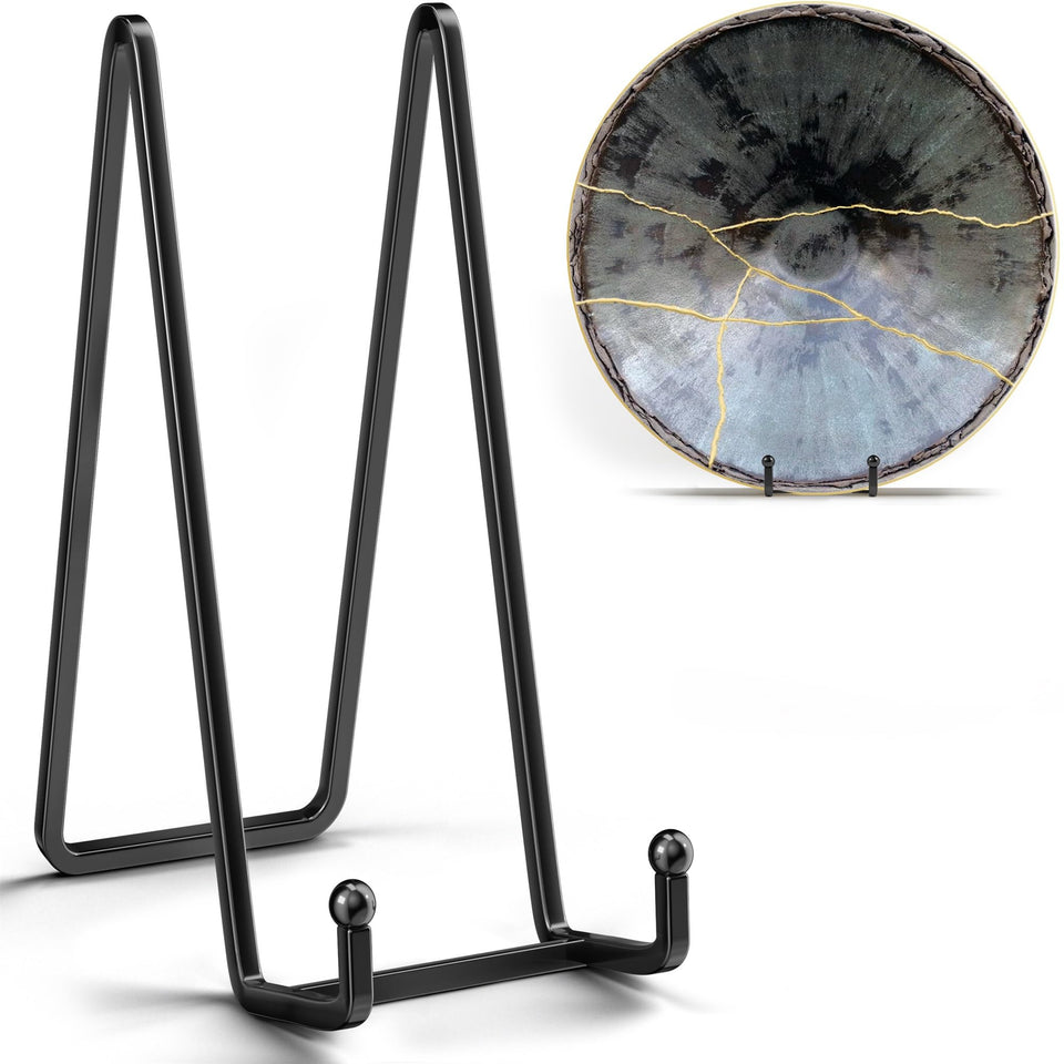 IPAME 14-inch heavy-duty plate stand two-pack for secure large-item displays.