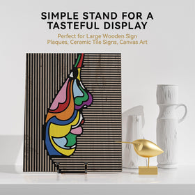 IPAME square-wire metal easel adds modern style with reliable support.