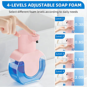 Ipefan pink dispenser offers four foam levels for various tasks.