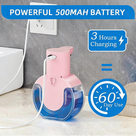 Ipefan pink foaming dispenser fits kitchens and bathrooms.