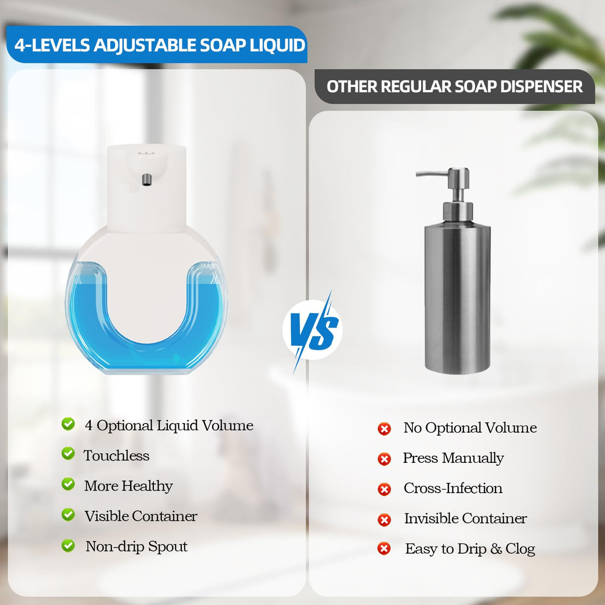 Ipefan hand soap dispenser for bathroom or sink.