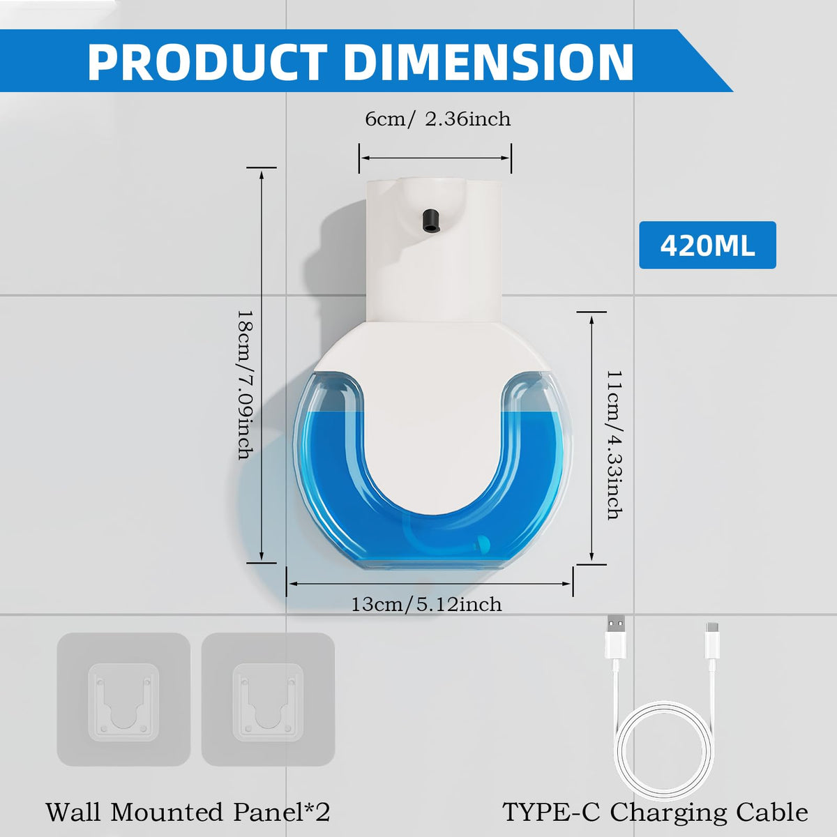 Ipefan USB-rechargeable dispenser showing long battery life.