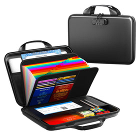 IPYIPY fireproof document box with lock for secure on-the-go storage.