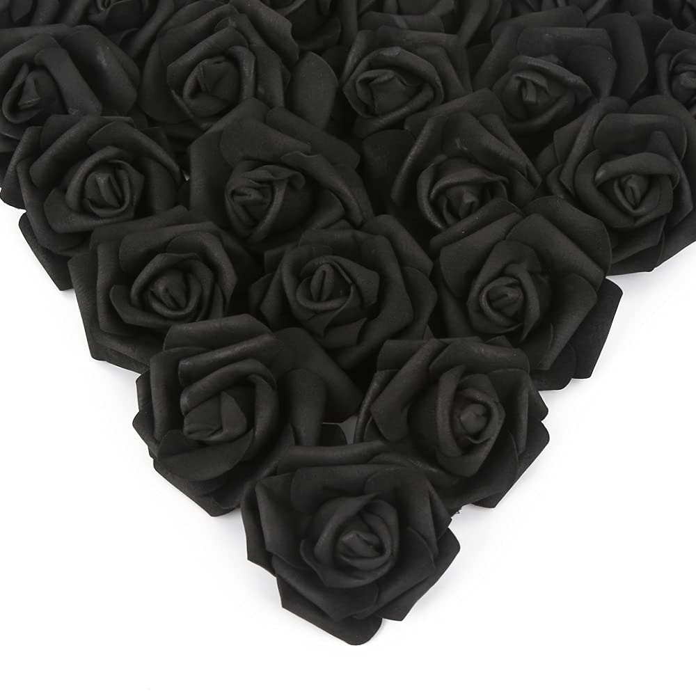 IPOPU black foam rose heads deliver a realistic look for elegant DIY centerpieces.