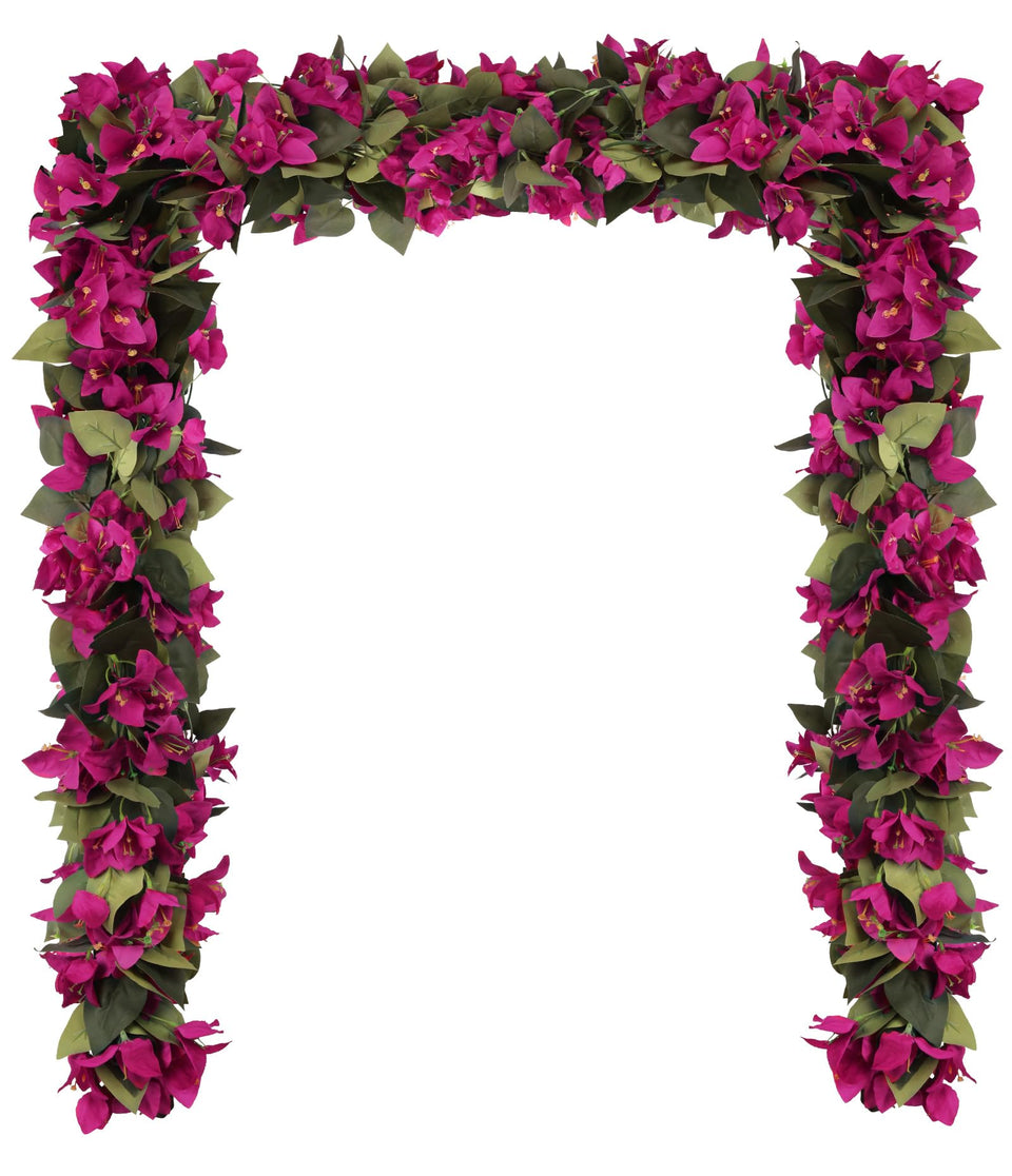 IPOPU deep pink bougainvillea garland four 7.22 ft pieces for versatile decorating