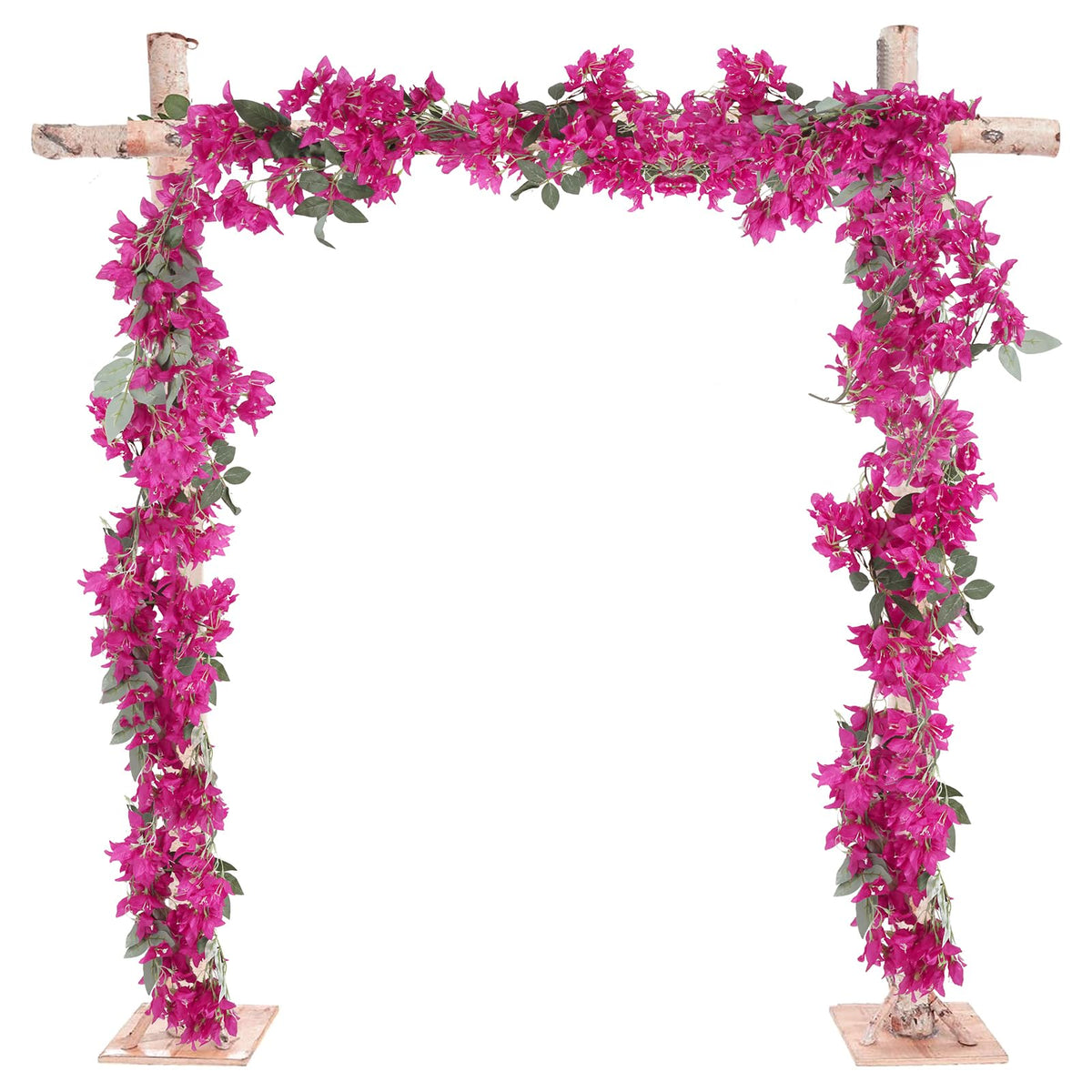 IPOPU Bougainvillea garland in deep pink, 5.9 ft, two-pack for festive centerpieces.