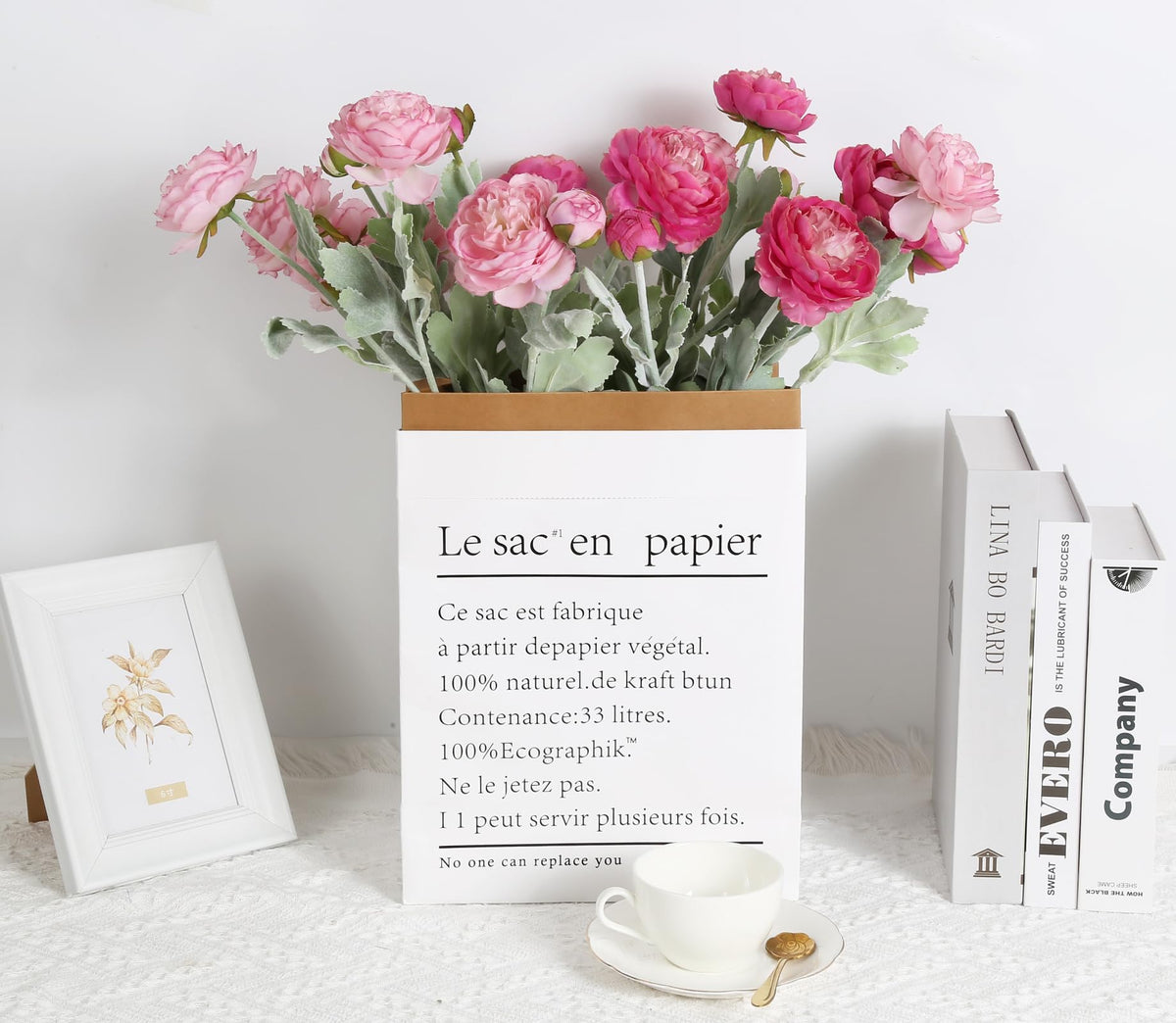 IPOPU bridal bouquet idea with pink peonies and ranunculus.