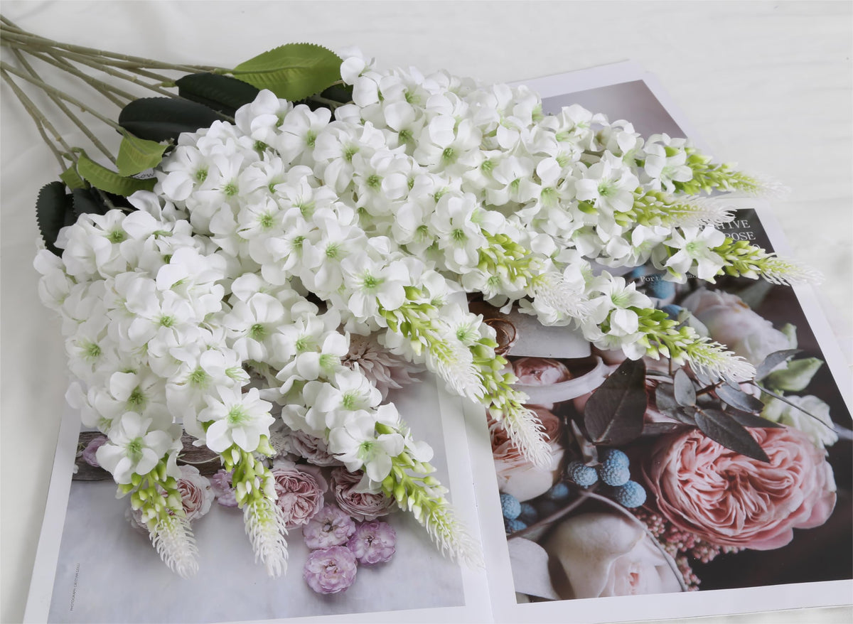 IPOPU delphinium artificial silk flowers long stem add lush color to bouquets