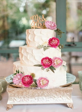 IPOPU floral backdrop idea using pink silk flowers.