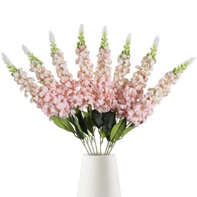 IPOPU snapdragon artificial flowers in pink delphinium with long stems for elegant centerpieces.