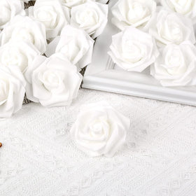 IPOPU stemless white foam rose heads ideal for wedding decor