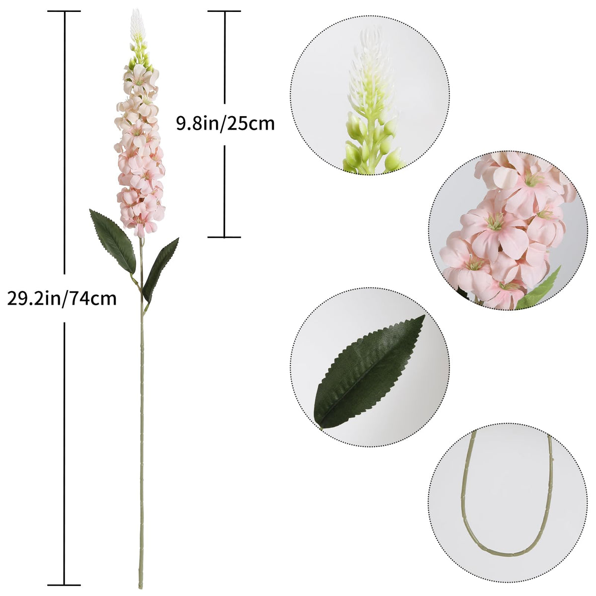 IPOPU wedding centerpiece artificial flowers pink delphinium for lasting elegance.
