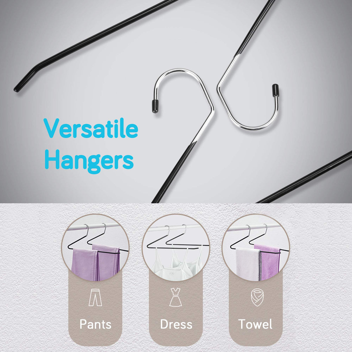 IPOW ultra-thin closet hanger saving closet space and improving flow