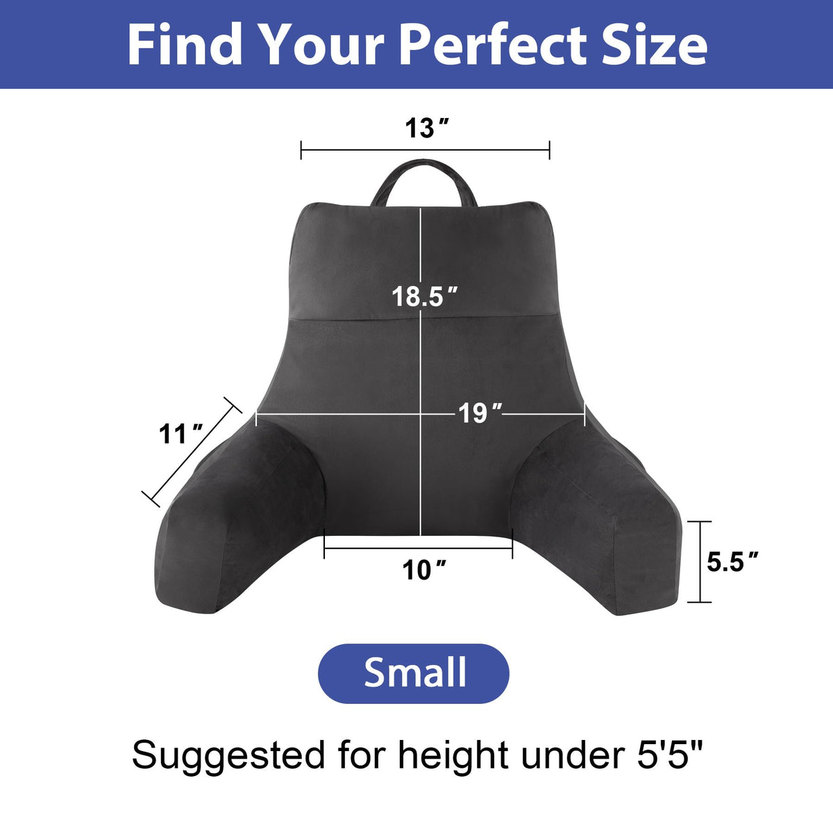 IPYNBAP memory foam reading pillow with arms contours to the body for cozy lounging.