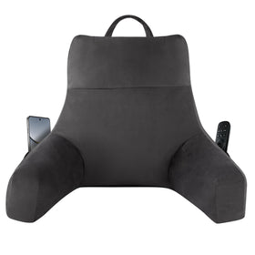 IPYNBAP reading pillow with arms in grey supports comfortable bed reading