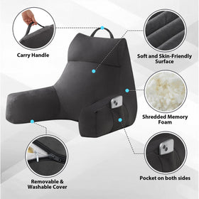 IPYNBAP pillow with side pocket keeps glasses and remotes within reach