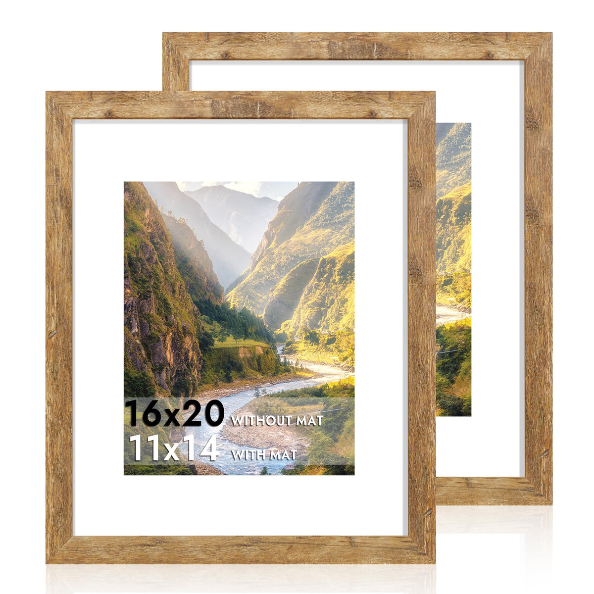 iRahmen 2-pack wood frame with plexiglass protects photos from dust and scratches