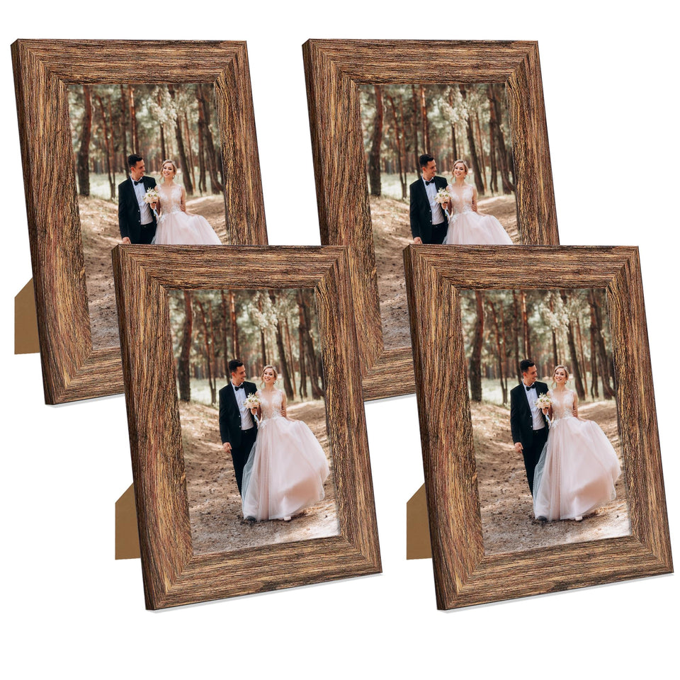 iRahmen 5x7 brown glass frame corner view showing sturdy MDF and clear glass
