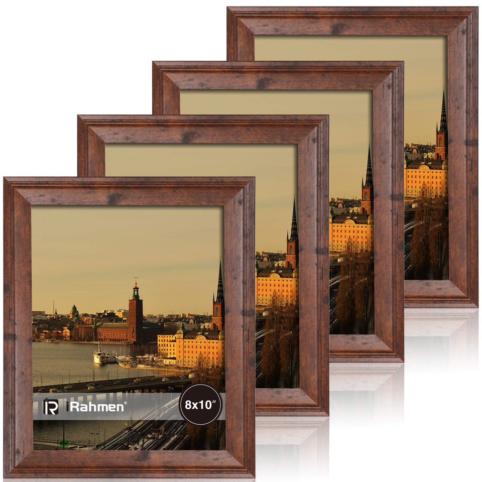 iRahmen 8x10 brown rustic frame set on wall for a timeless display
