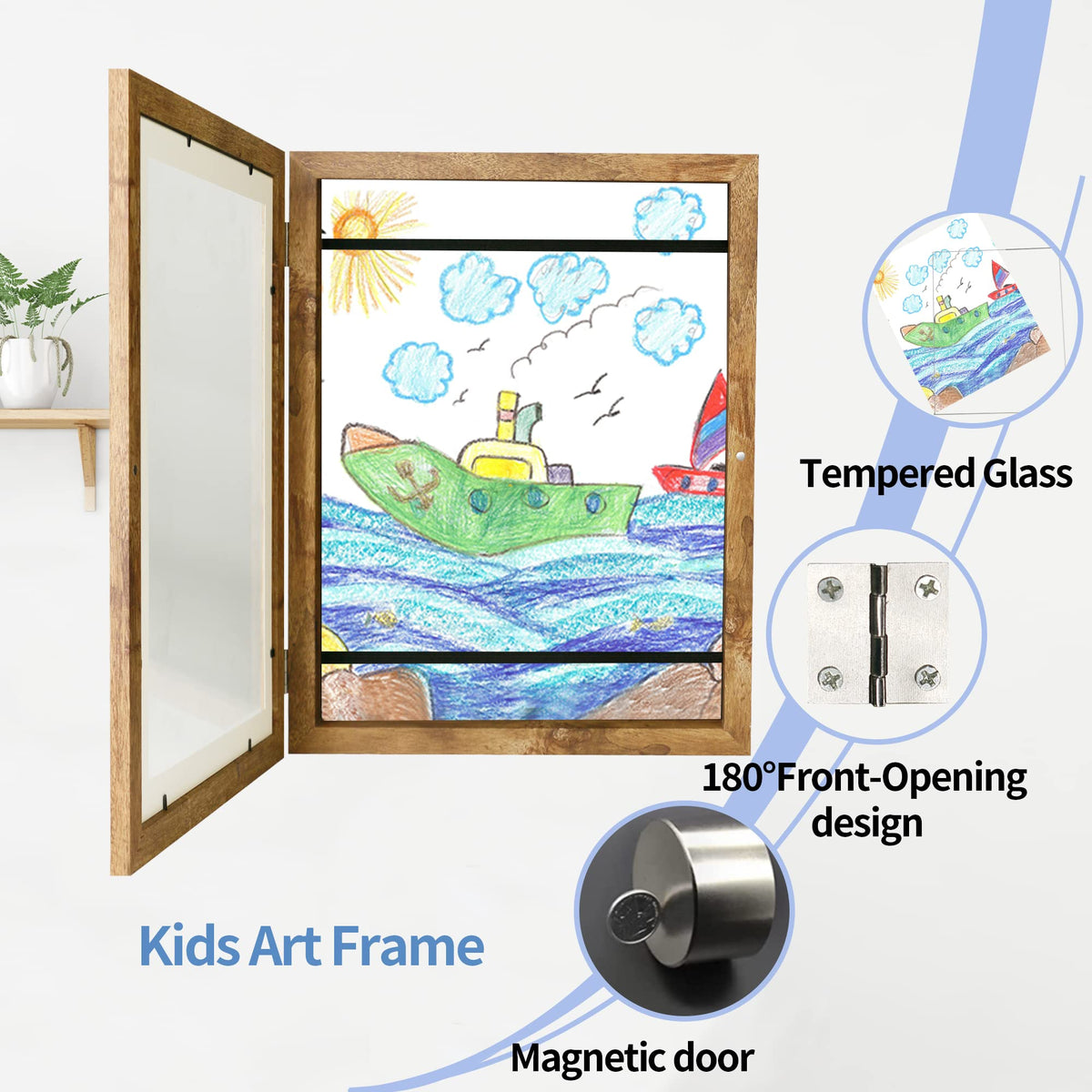 iRahmen internal rubber bands securely hold artworks without damage