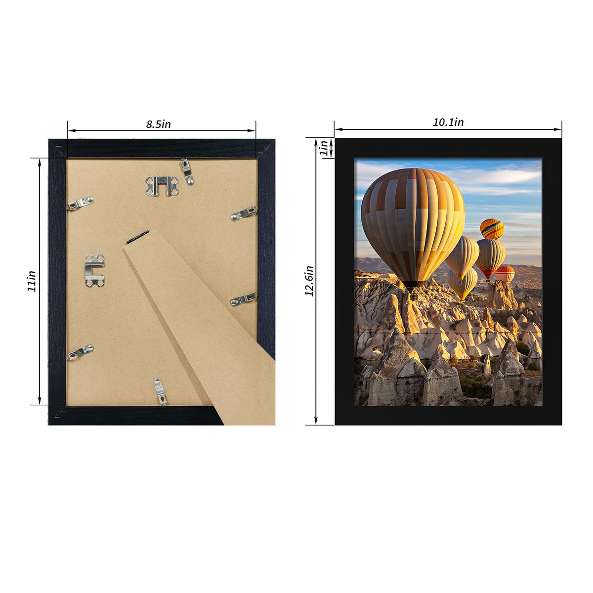 iRahmen back fasteners enable quick picture insertion and firm hold