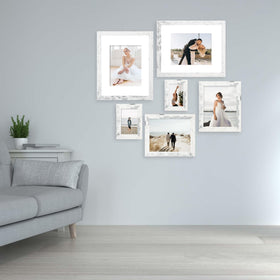 iRahmen durable MDF frame with distressed white finish