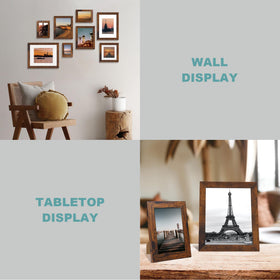 iRahmen durable MDF wood-grain frame supports long-term wall or desk setup.