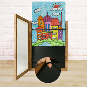 iRahmen magnetic door frame enabling easy art swaps and quick rotation