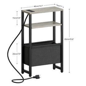 IRCPEN 3-tier nightstand with magazine rack for living room.