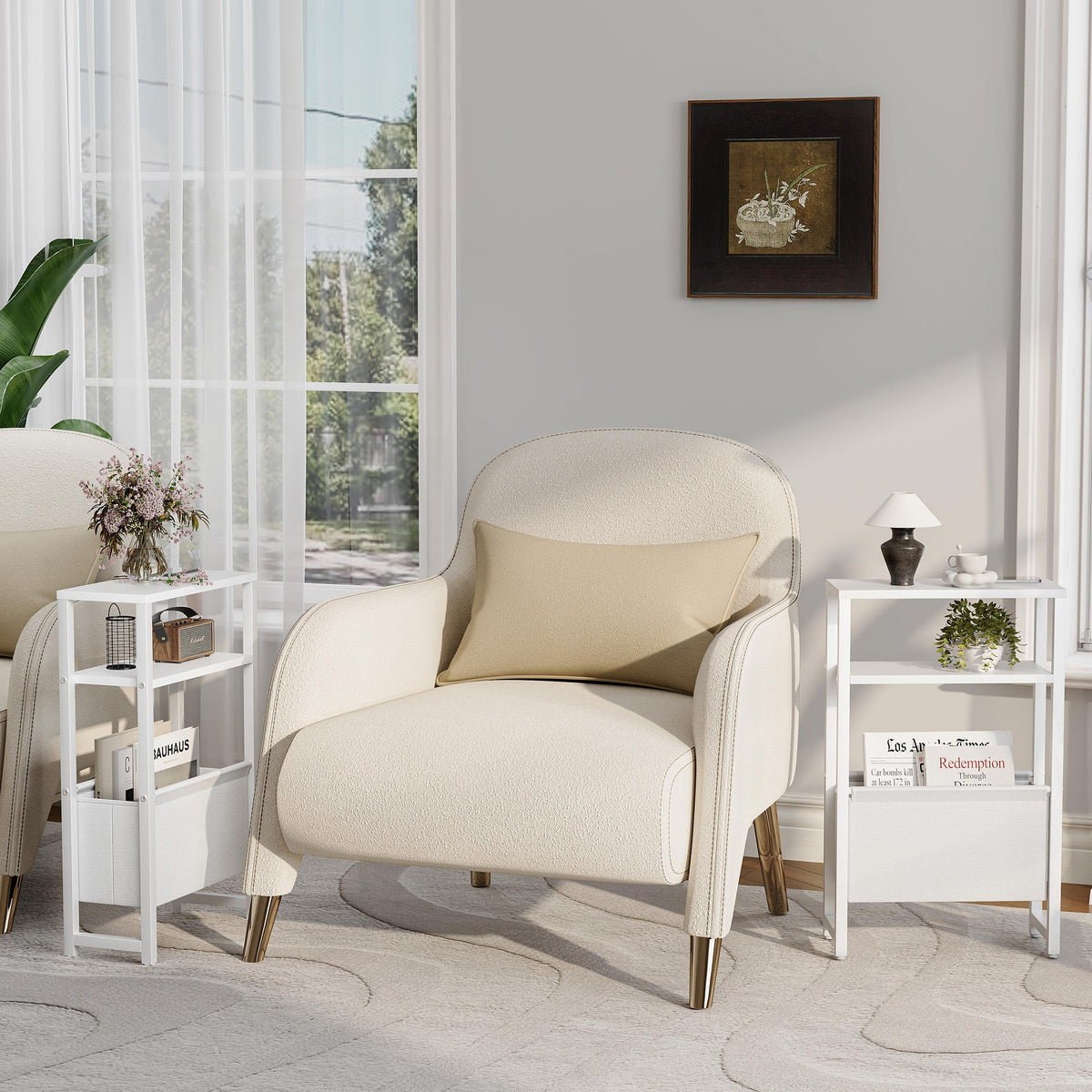 IRCPEN 3-tier sofa table in a hallway layout saves surface space