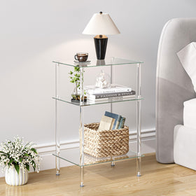 IRCPEN acrylic frame with tempered glass shelves close-up shows durability and easy cleaning
