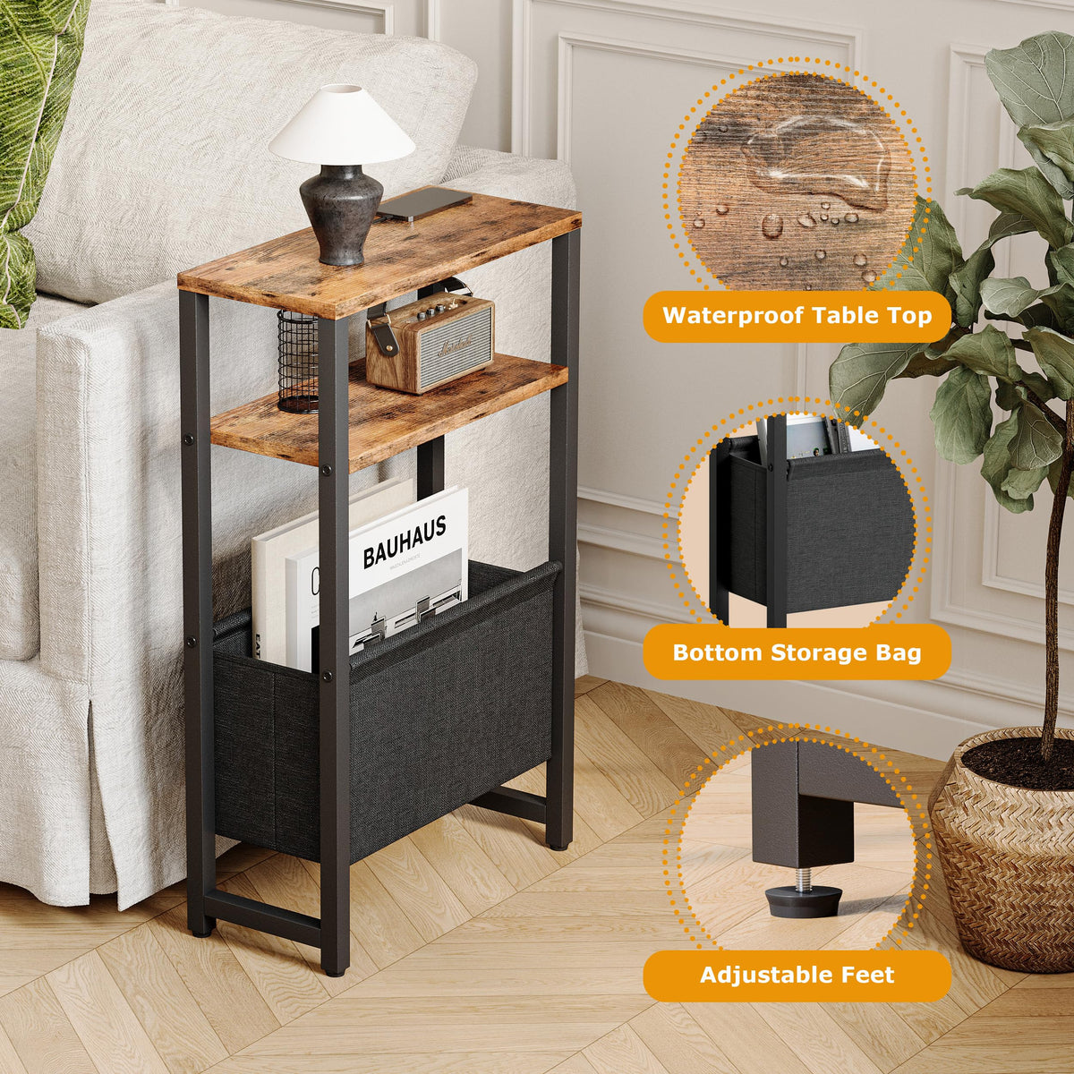 IRCPEN compact table with adjustable feet stays steady on uneven floors.