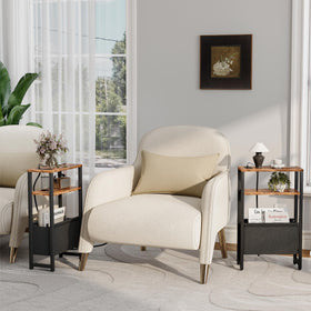 IRCPEN end table with charging station blending with living room decor.