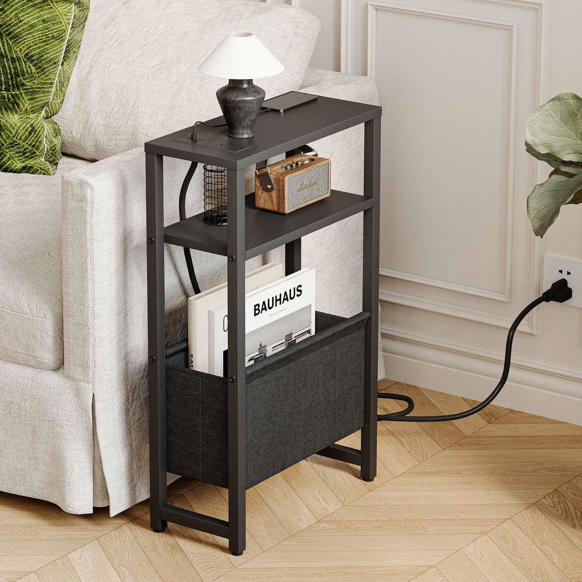 IRCPEN end table with AC outlet and USB ports for convenient charging