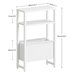 IRCPEN narrow side table 3-tier storage demonstrates organized living room setup