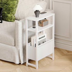 IRCPEN narrow side table side view showing slim profile for bedside use