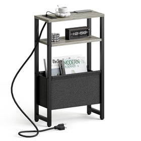 IRCPEN narrow side table with charging station beside a sofa.