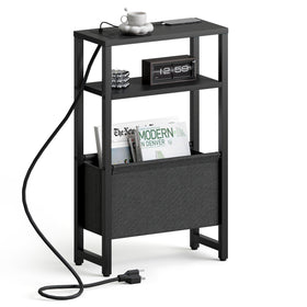 IRCPEN narrow side table with charging station for compact living spaces