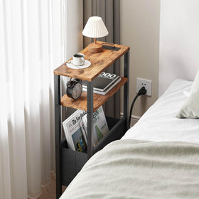 IRCPEN rustic brown end table fits small spaces without crowding the room.