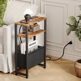 IRCPEN three-tier nightstand with open shelves and storage space.
