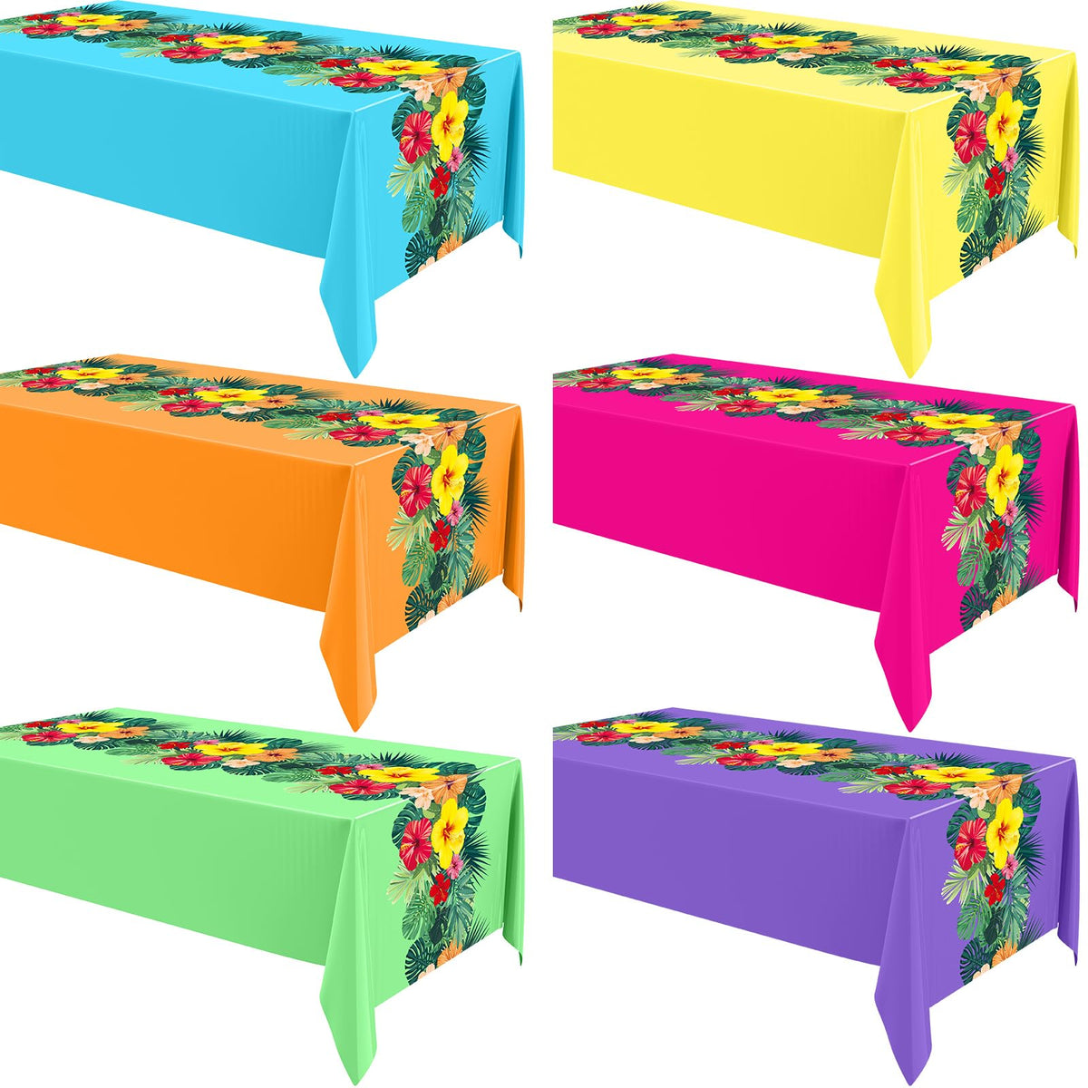 Irenare Hawaiian tablecloth with palm leaves, ideal for luau parties and quick cleanup.