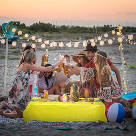 Irenare multicolor Hawaii tablecloth boosts photos and memories without fuss.