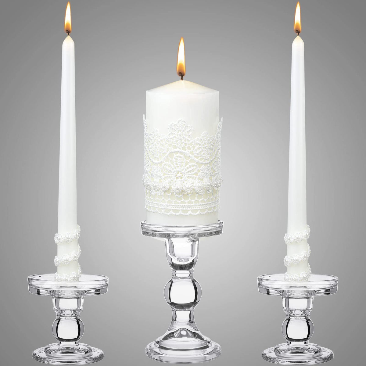 Irenare unity candles set with holder neatly packaged for safe delivery and wedding décor