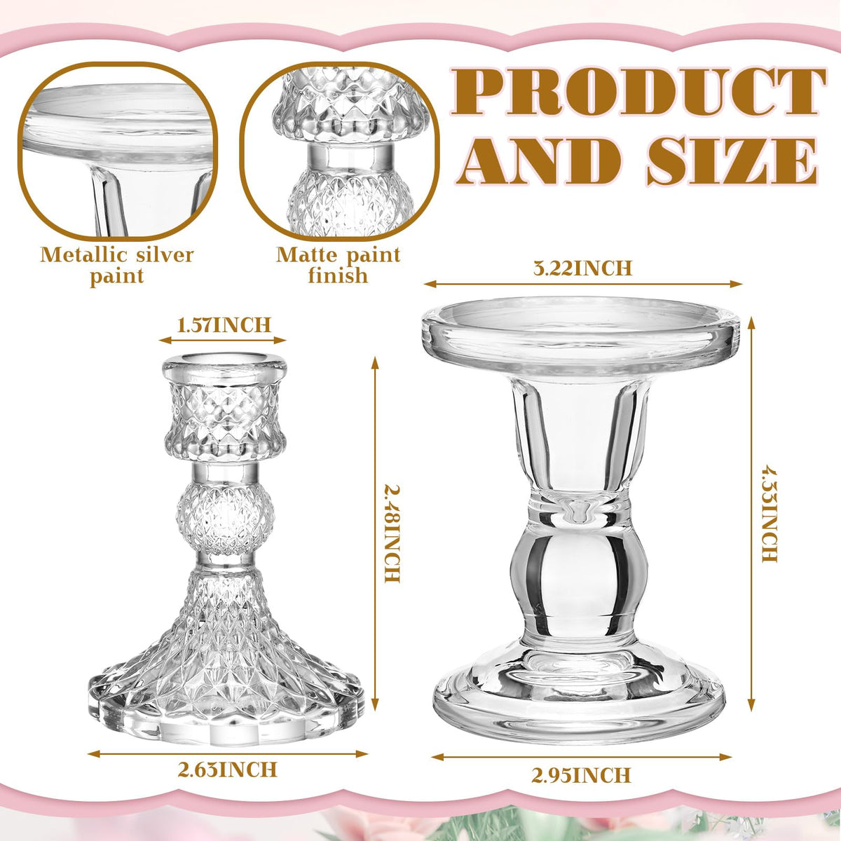 Irenare white pillar candles in small size for slim holders