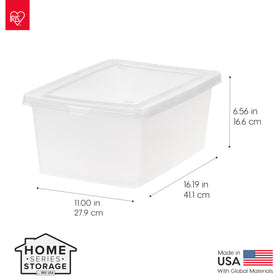 Iris Ohyama clear stackable storage bin for quick item retrieval
