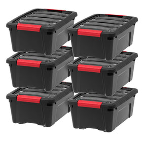 IRIS USA 13qt storage bin with lid and latches; secure closure.