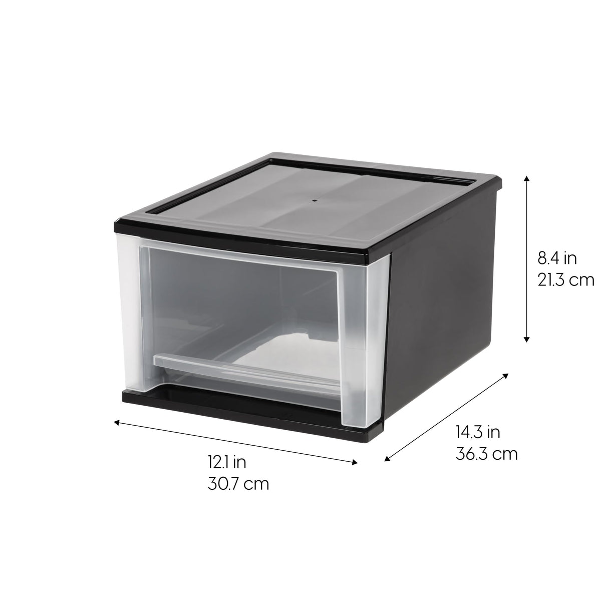 IRIS USA 17 Qt stackable drawer bedroom setup keeps essentials within reach.