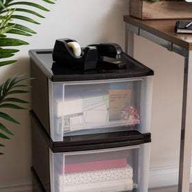 IRIS USA 17 Qt stackable drawer set supports modular storage in any room.
